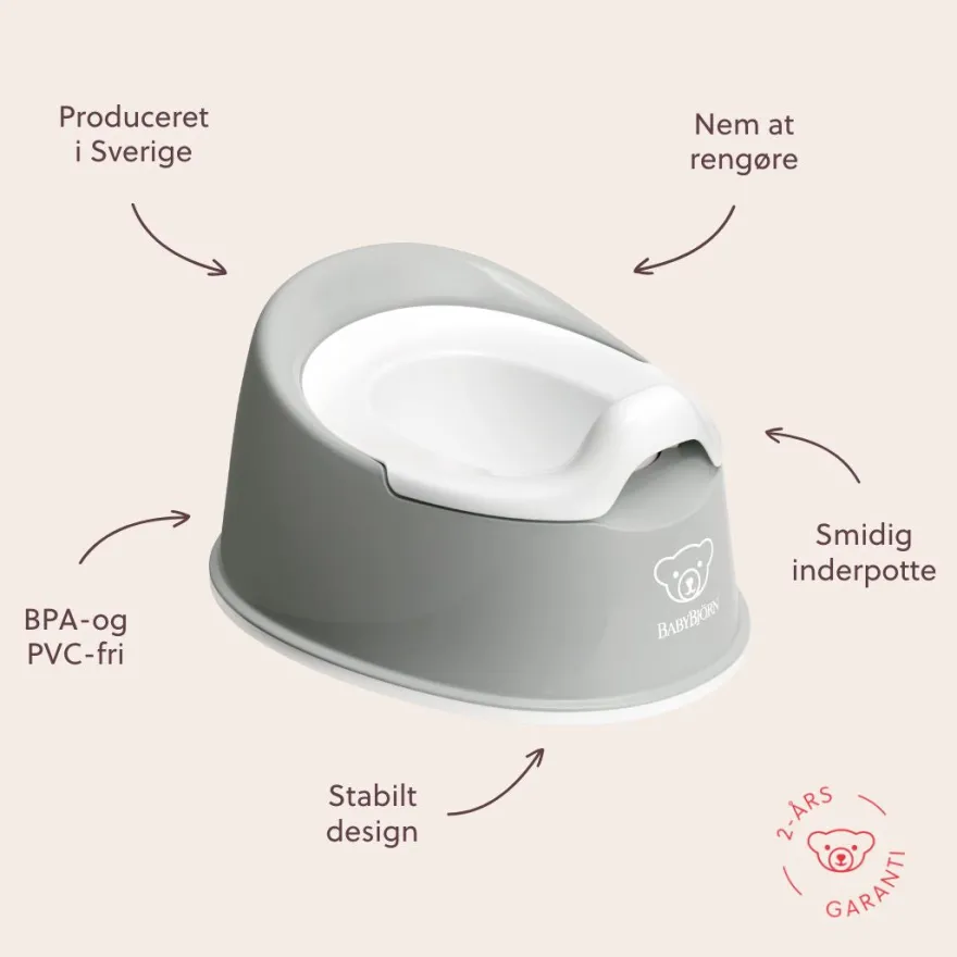 BabyBjörn Smart Potte - Grå/Hvid