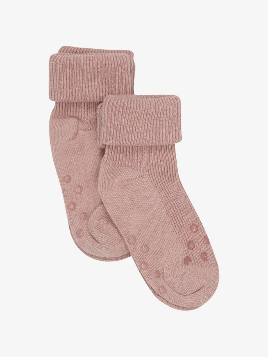 Baby rib sock m. ABS (2-pack) - Rose Cloud