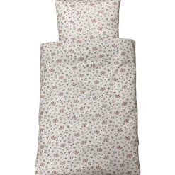 Baby sengelinned, dess. 1340 hvid m/ pastelfarvede smukke blomster
