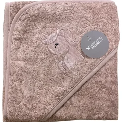 Badeslag pale mauve m/ sød unicorn str. 75x75 cm.