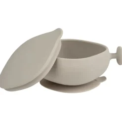 b.box Madskål med låg Silikone - Beige