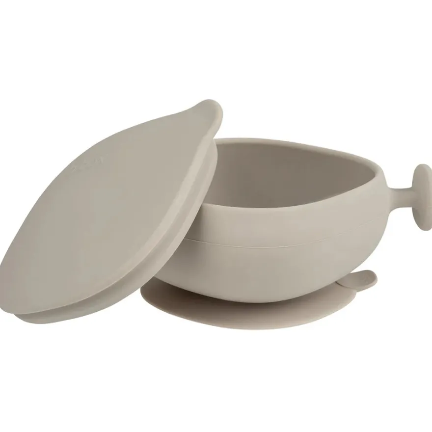 b.box Madskål med låg Silikone - Beige
