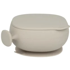 b.box Madskål med låg Silikone - Beige