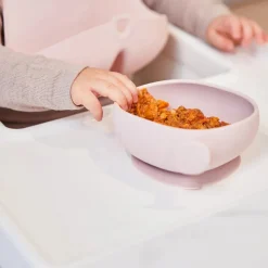 b.box Madskål med låg Silikone - Rosa
