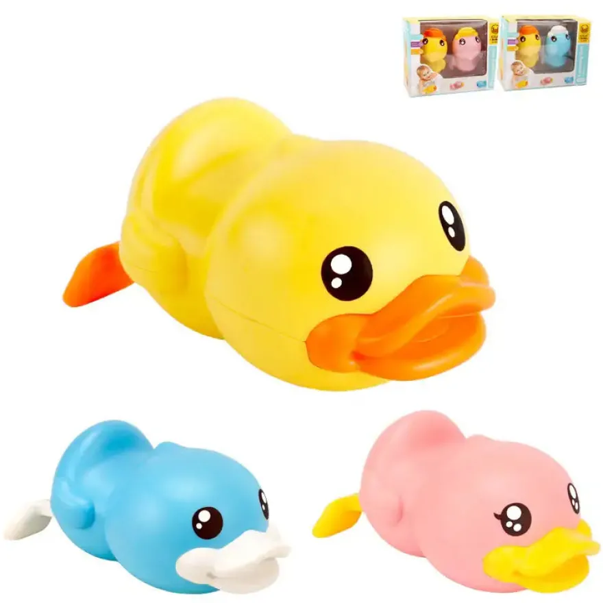 B.Duck Wind Up Bath Duck - Gul/Pink