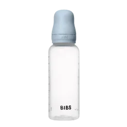 BIBS Baby Flaske Rund Latex 1 pack 270 ml Medium Flow Baby Blue