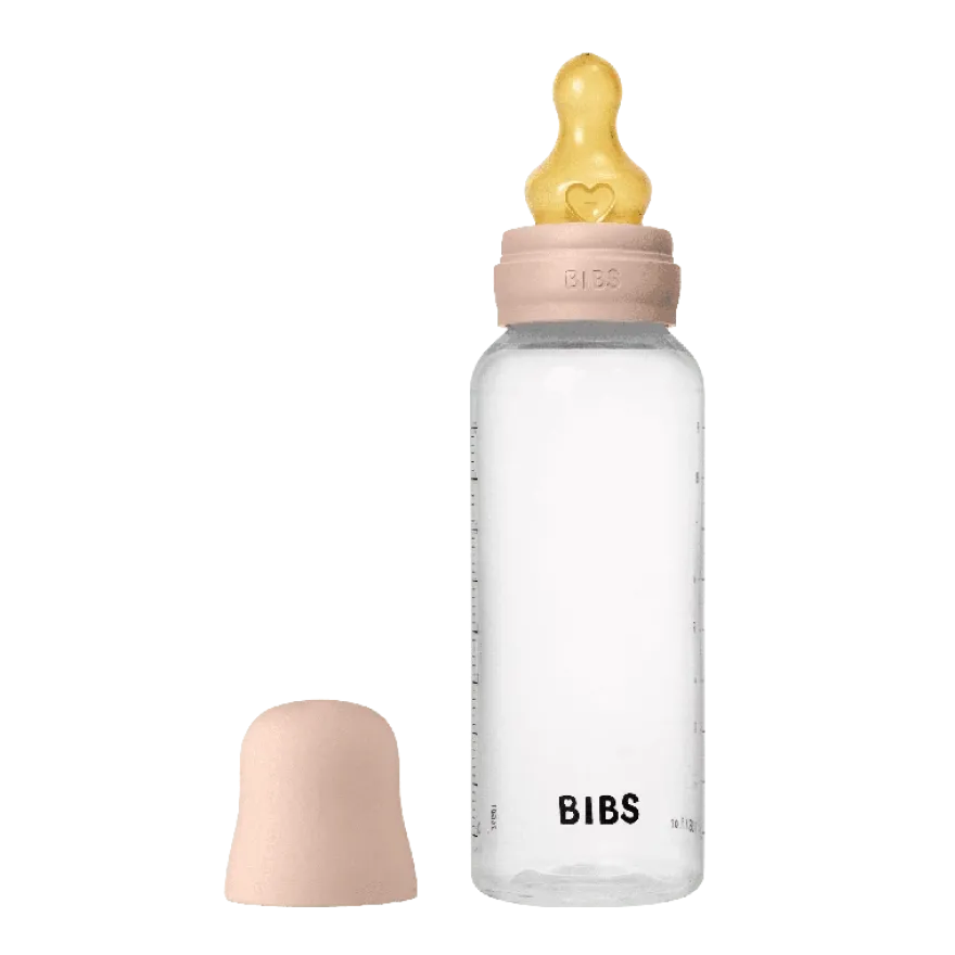 BIBS Baby Flaske Rund Latex 1 pack 270 ml Medium Flow Blush
