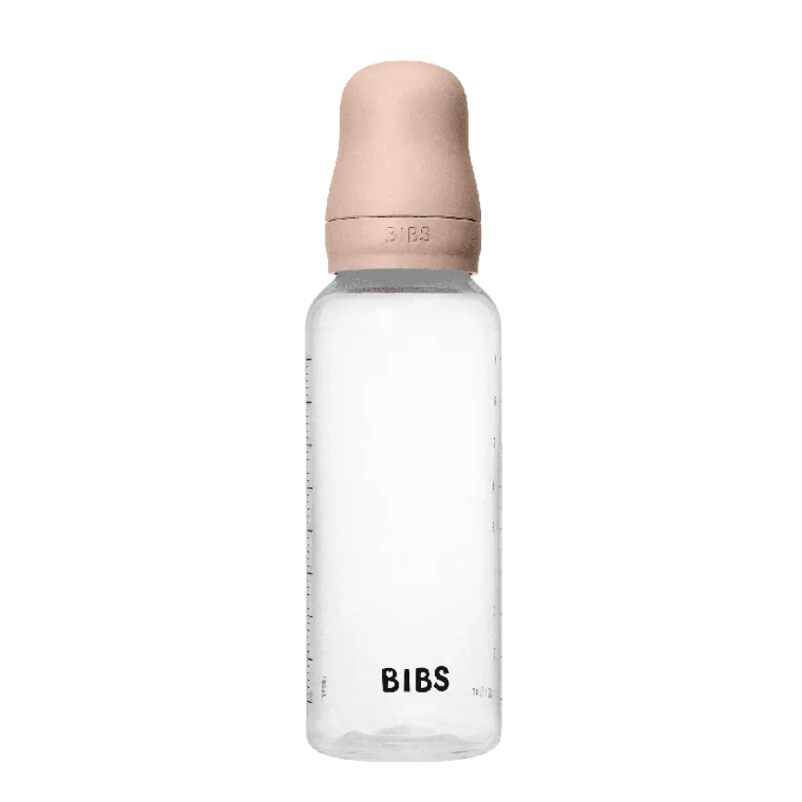 BIBS Baby Flaske Rund Latex 1 pack 270 ml Medium Flow Blush