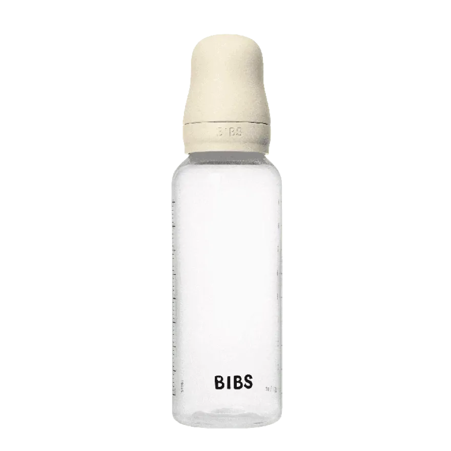 BIBS Baby Flaske Rund Latex 1 pack 270 ml Medium Flow Ivory