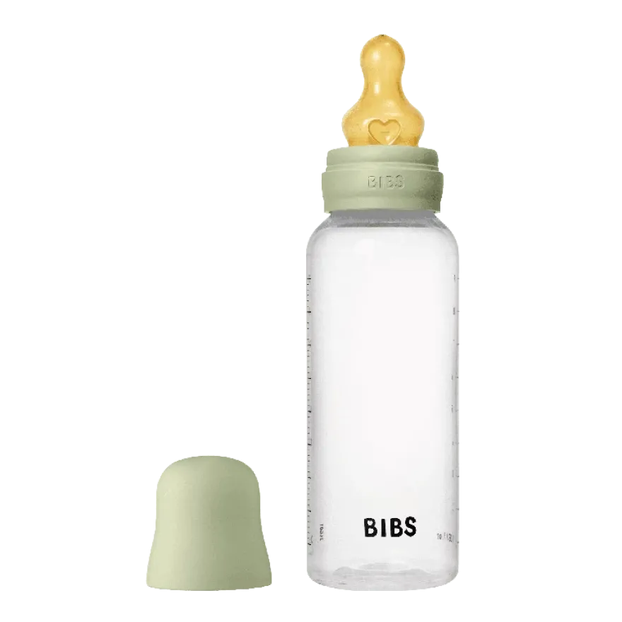 BIBS Baby Flaske Rund Latex 1 pack 270 ml Medium Flow Sage