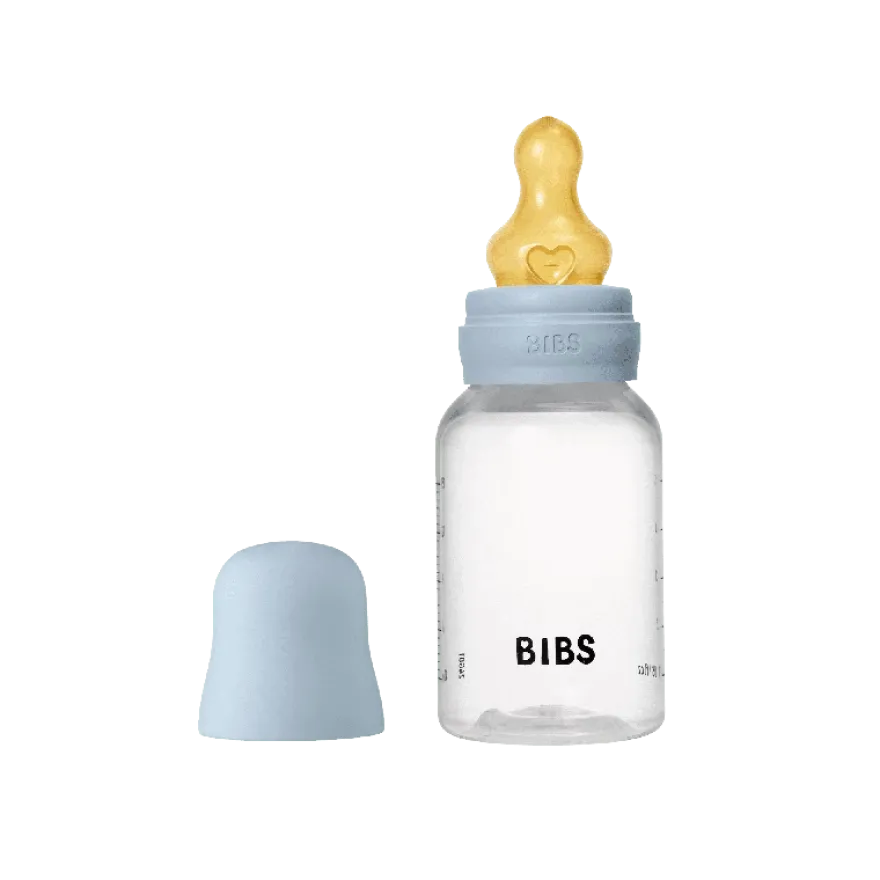 BIBS Baby Flaske Rund Latex 1 pack 150 ml Slow Flow Baby Blue