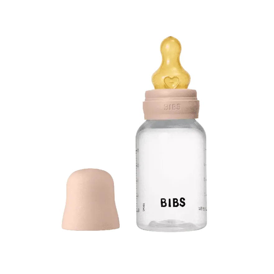 BIBS Baby Flaske Rund Latex 1 pack 150 ml Slow Flow Blush