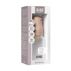 BIBS Baby Flaske Rund Latex 1 pack 150 ml Slow Flow Blush