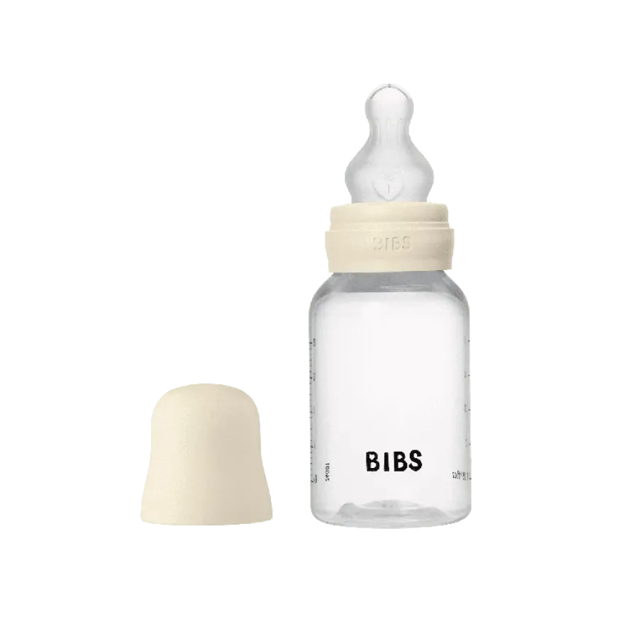 BIBS Baby Flaske Rund Latex 2 pack 150 ml Slow Flow Ivory