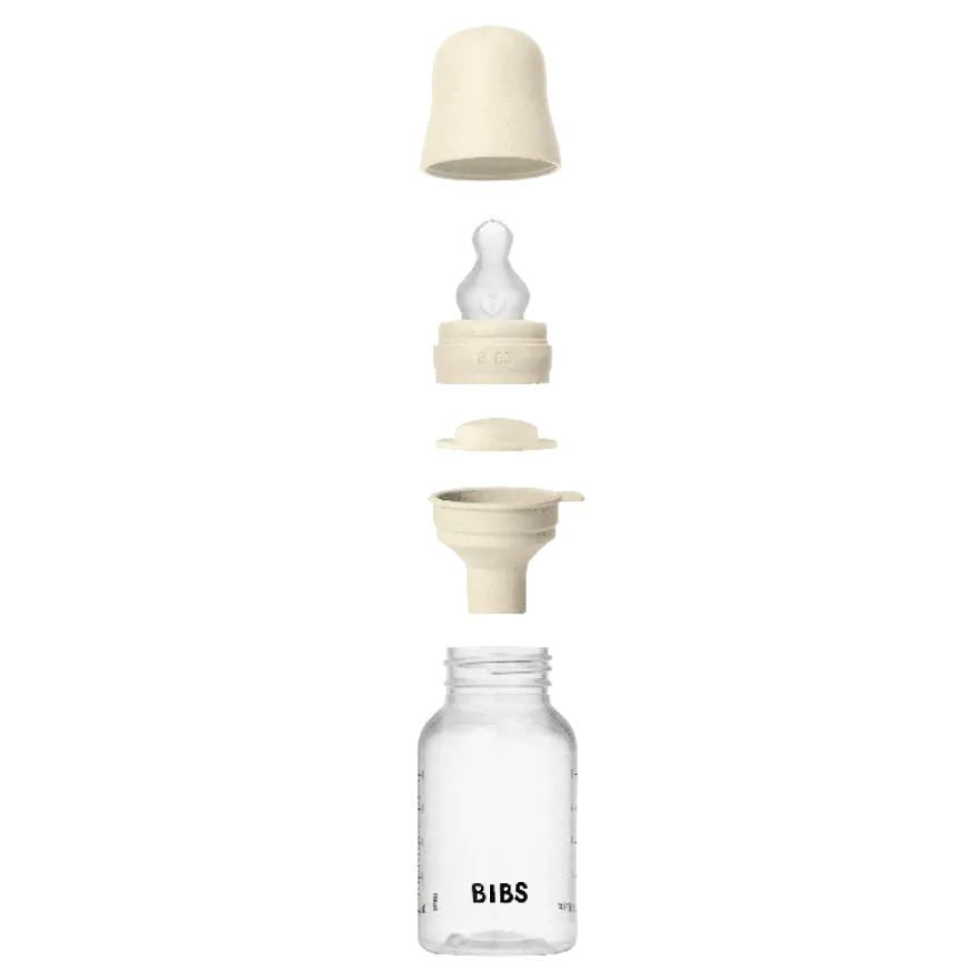BIBS Baby Flaske Rund Latex 2 pack 150 ml Slow Flow Ivory