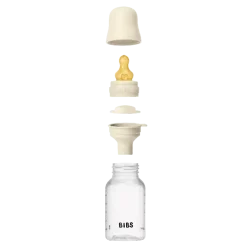 BIBS Baby Flaske Rund Latex 1 pack 150 ml Slow Flow Ivory