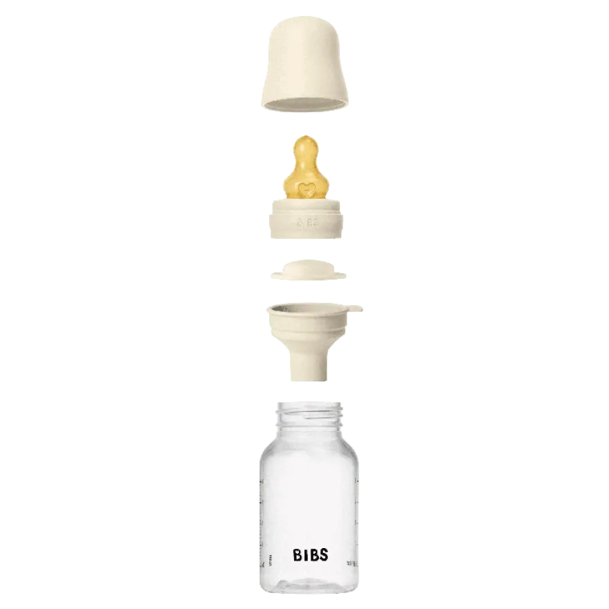 BIBS Baby Flaske Rund Latex 1 pack 150 ml Slow Flow Ivory