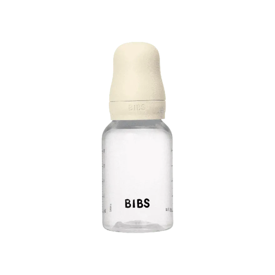 BIBS Baby Flaske Rund Latex 1 pack 150 ml Slow Flow Ivory