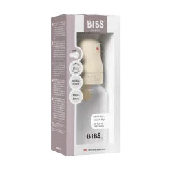 BIBS Baby Flaske Rund Latex 1 pack 150 ml Slow Flow Ivory