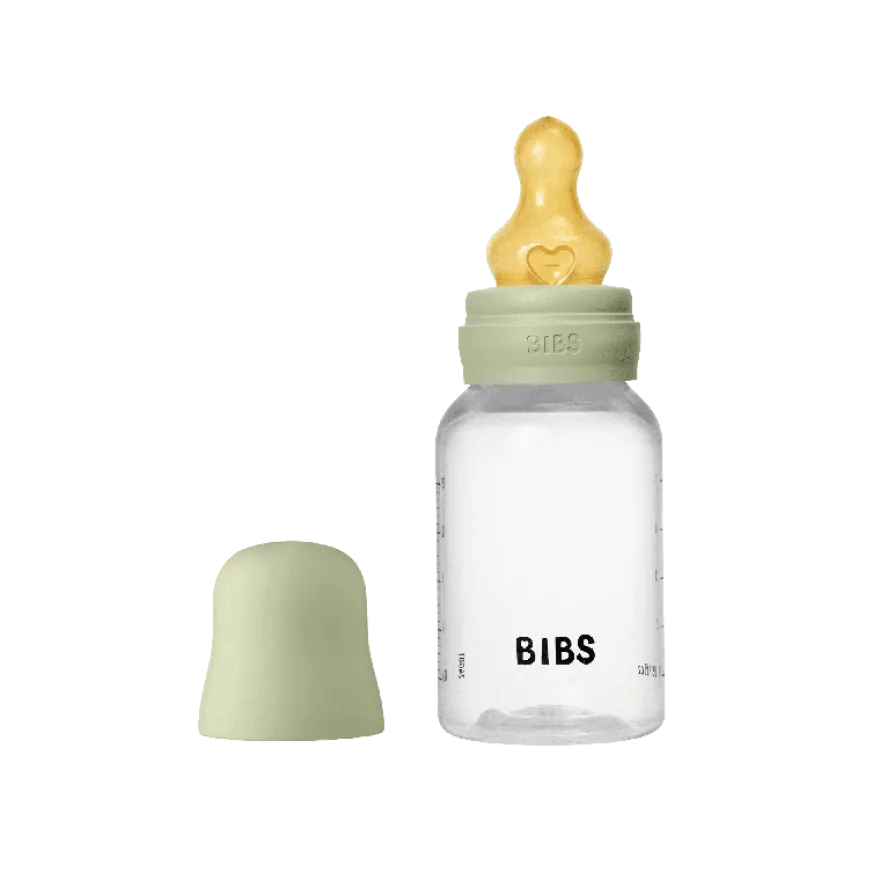 BIBS Baby Flaske Rund Latex 1 pack 150 ml Slow Flow Sage