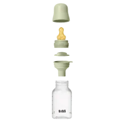 BIBS Baby Flaske Rund Latex 1 pack 150 ml Slow Flow Sage