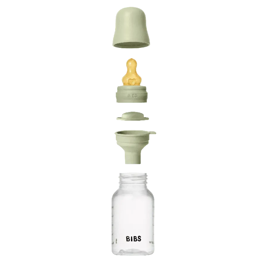 BIBS Baby Flaske Rund Latex 1 pack 150 ml Slow Flow Sage
