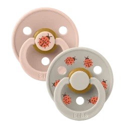 BIBS Studio Colour 2 PACK Ladybug Latex Size 2 Blush Mix