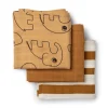 Burp cloth 3 - pack - GOTS - Deer friends Mustard