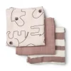 Burp cloth 3 - pack - GOTS - Deer friends Powder