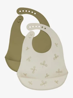 CeLaVi Silikone hagesmæk 2-pak - Khaki