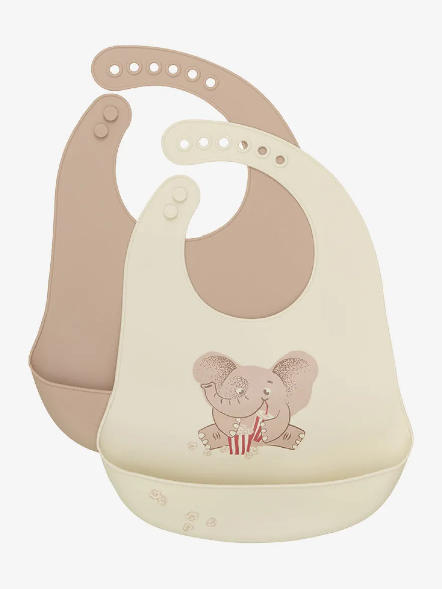CeLaVi Silikone hagesmæk 2-pak - Warm Taupe