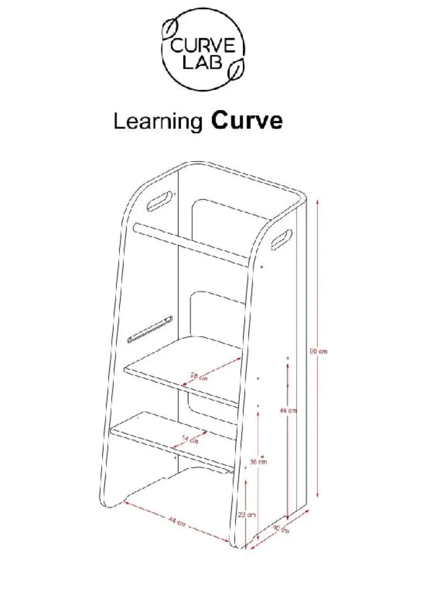 Curve Lab Læringstårn - Birketræsfinér med en overflade afslutning i egetræ