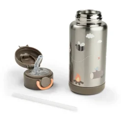 Done by Deer Isolerende flaske med sugerør Tiny trails 340 ml - sand