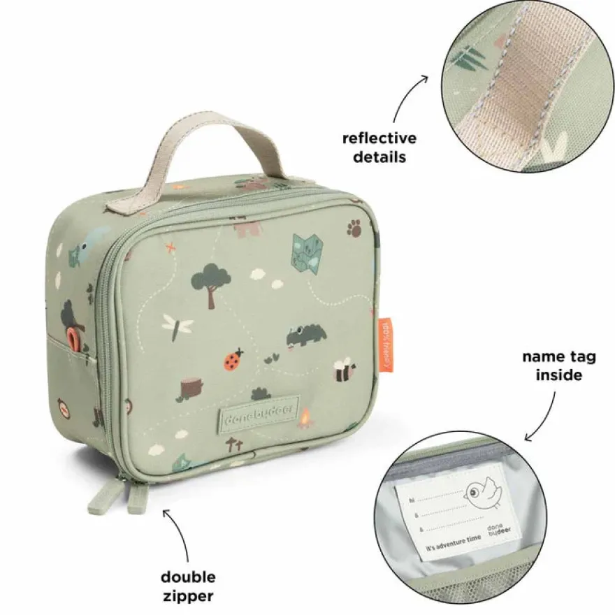 Done by Deer Lille termotaske Tiny trails 2,8L - grøn