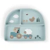 Done by Deer Stick&Stay inddelt tallerken Tiny farm Blå