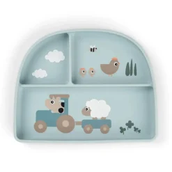 Done by Deer Stick&Stay inddelt tallerken Tiny farm Blå