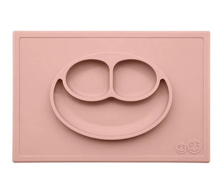 Ezpz dækkeserviet og skål i ét - Happy Mat - Støvet Rosa