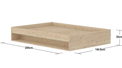 Flexa Grow gulvseng med hylde - 144,5x204cm