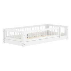 Flexa Montessori seng 90x200cm - tremmesider og sengehest (tremmer)