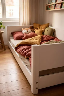 Flexa Montessori seng 90x200cm - tremmesider og sengehest (tremmer)