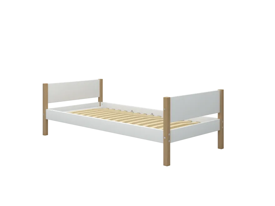 FLEXA NOR Enkeltseng 90x200 cm - Hvid/eg