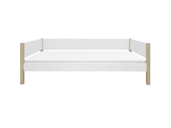 FLEXA NOR Enkeltseng 90x200 cm m. baggavl - Hvid/eg