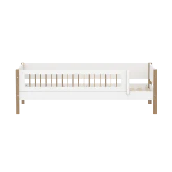 FLEXA NOR Enkeltseng 90x200 cm m. crossbar sengehest - Hvid/eg