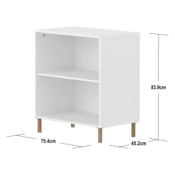 Flexa Saga Reol 84x75,5x45 Hvid/Egetræ