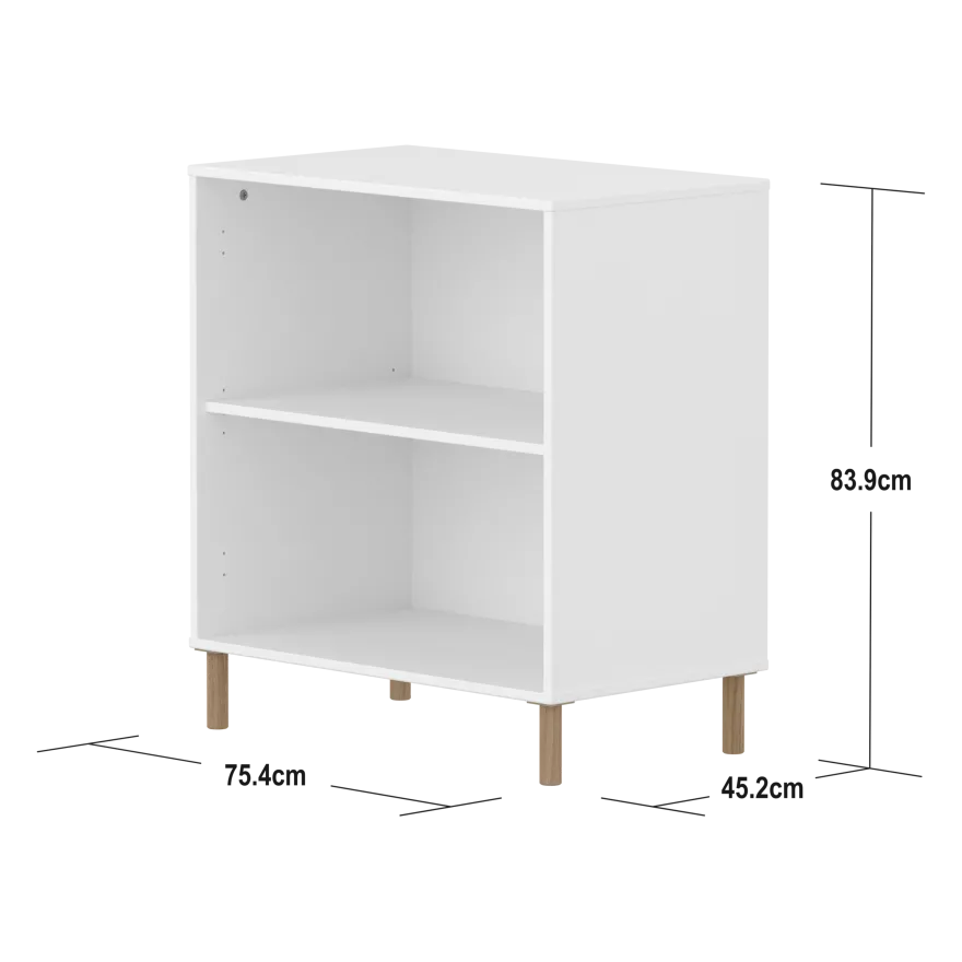 Flexa Saga Reol 84x75,5x45 Hvid/Egetræ