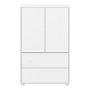 Flexa Saga Skab 120x75,5x45 Hvid riller/Hvid greb