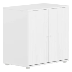 Flexa Saga Skab 74,20x75,5x45 Hvid riller/Hvid greb