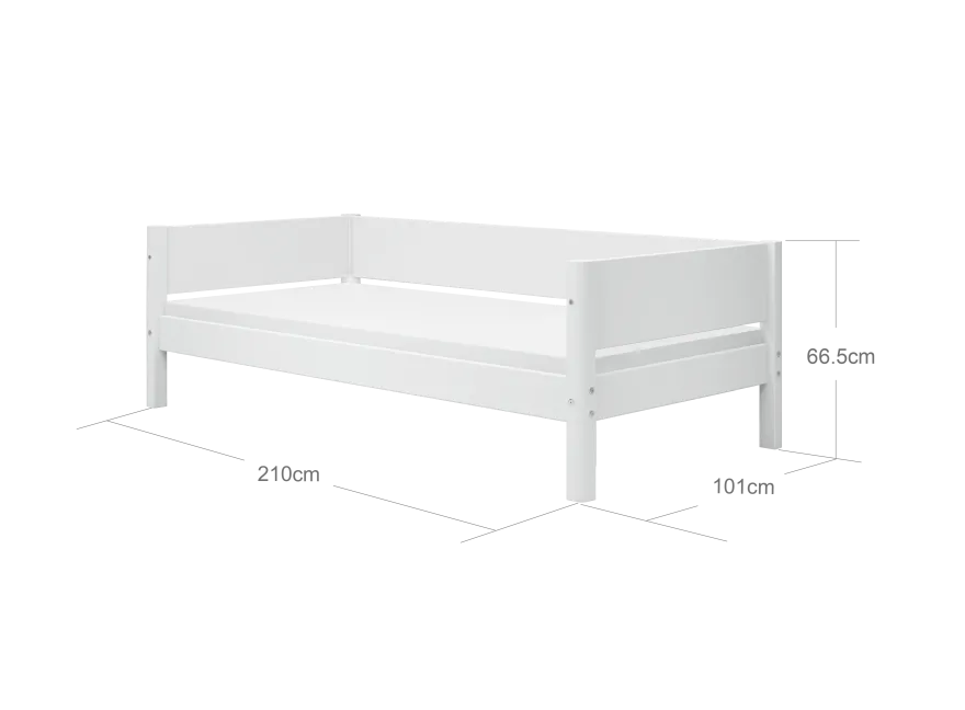 FLEXA WHITE Enkeltseng 90x200 cm m. baggavl - Hvid
