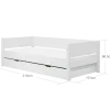 FLEXA WHITE Enkeltseng 90x200 cm m. baggavl incl. Udtræksseng - Hvid/eg