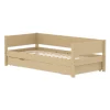 FLEXA WHITE Enkeltseng 90x200 cm m. baggavl incl. Udtræksseng - Sand/eg